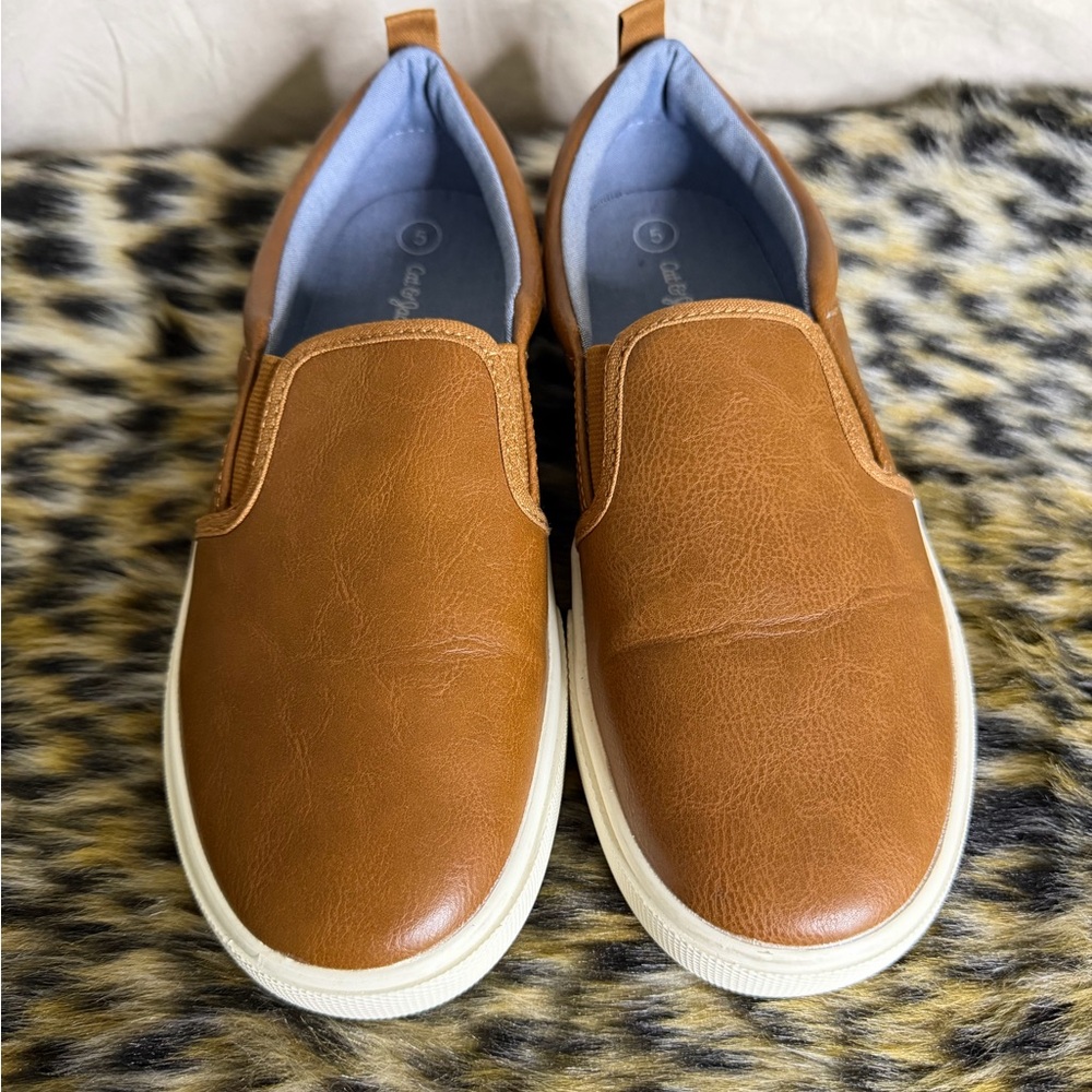 Cat & Jack Boys Tan Slip-On Dress Shoes